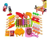 BBQ Grill Playset - Fake Food Accessories Pretend Play Grill Toy Set - Cooking Playset Camping Toy Interactive Toys Kids, Outdoor Toys Birthday for Boys & Girls Cooking for Kids