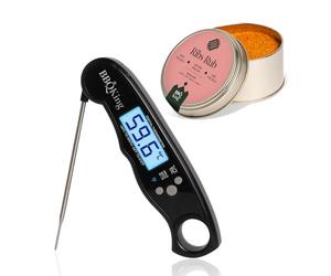 BBQ KING - Termometro da Cucina Digitale con Lettura Istantanea della Cottura + Ribs Rub Set Spezie Dry Rub Bbq Confezione 70 Gr per Costine di Maiale, Ideale per Barbecue e Grill, Made in Italy