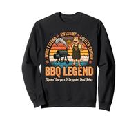 BBQ Legend Dad Joke Grilling Retro Smoker Humor Design Felpa