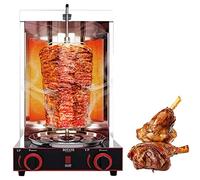 BBQ Meat Machine, Vertical Kebab Doner Meat Grill, Stainless Steel Gas Broilers Home Rotisserie Oven, Skewer Kebab Machine for Kitchen with Temperature Adjustment Switch, 50-300℃(Gas)