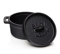 BBQ-Nerd© Mini Dutch Oven | Piccola pentola in ghisa con coperchio 11 x 5 cm per barbecue, braciere, forno, fornello, pentola da servizio, stufa, pentola per pane, cocotte, pentola ignifuga in ghisa