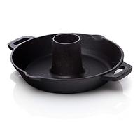 BBQ Nerd© Rostiera per Pollo in ghisa Supporto per pollame per barbecue e Forno Supporto per Pollo in ghisa Ø 28 cm per Cottura Senza Grassi Rostiera rustica per pollame con Vassoio di Raccolta