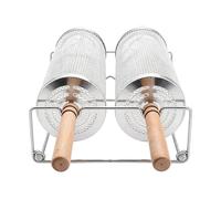 BBQ Net Grill Basket - Barbecue Cage, Vegetable Holder for Shrimps Fries, Grill Nesting Basket with Even Heating, Outdoor Cooking, Patio Rack for Camping Picnic and Backyard Dining