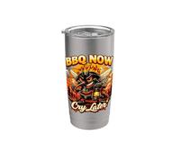 BBQ Now Cry Later Funny Mosquito Summer Camping Bicchiere termico in acciaio inox doppia parete