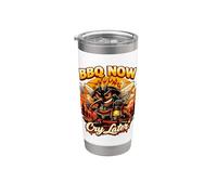 BBQ Now Cry Later Funny Mosquito Summer Camping Bicchiere termico in acciaio inox doppia parete
