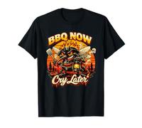 BBQ Now Cry Later Funny Mosquito Summer Camping Maglietta