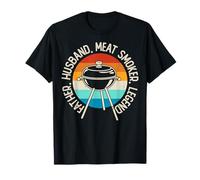 BBQ Padre Marito Carne Affumicatore Legenda Retro Maglietta