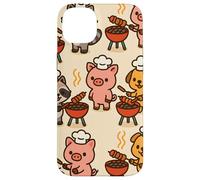 BBQ Party Animals Kawaii Grill Parade Summer Fun Custodia per iPhone 14 Plus