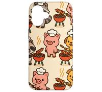BBQ Party Animals Kawaii Grill Parade Summer Fun Custodia per iPhone 16