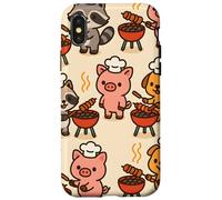 BBQ Party Animals Kawaii Grill Parade Summer Fun Custodia per iPhone X/XS