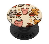 BBQ Party Animals Kawaii Grill Parade Summer Fun PopSockets PopGrip Adesivo
