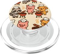 BBQ Party Animals Kawaii Grill Parade Summer Fun PopSockets PopGrip per MagSafe
