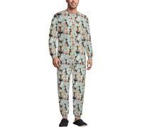 BBQ Party Bassotto Cani Pigiama Due Pezzi Manica Lunga Top E Slip Con Girocollo per Uomo Donna XL