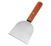 BBQ RAPRAPER, RAPER GRILL PER ISCRIZIONE, Spatola di cottura in acciaio, Kitchen Grill raschiatore smussato con impugnatura in legno per cottura all'aperto Picnic BBQ