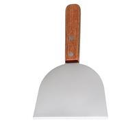 BBQ RAPRAPRAPER per la pulizia della griglia, BBQ Scraper | Humburger Turner in acciaio inossidabile | Raschietto per bordi smussati ad alta resistenza con manico in legno per pizzeria bis