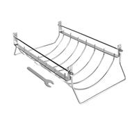 BBQ Rib Rack - BBQ Steak Rack | Stainless Steel Stand for Grilling | Six Slots Food Grade Rustproof Roasting Holder, Smoker Tool for Preparing Beef, Pork, Drumsticks, Barbecue Grill Accessory
