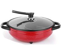 BBQ Smokeless Grill Pentola calda con divisore per il fornello a induzione Zuppa a due lati Pentole a due sapore Cinese Shabu Shabu Pot per la famiglia Casa Party Family Gathering Natural Non-Stick |D