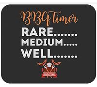 BBQ Timer - Funny Beer Steak Grilling Grill Chef Mousepad Piccolo Tappetino per Mouse Comodo Tappetino Scrivania for Pc Ufficio Laptop 25X30Cm