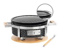 BBQ-Toro Barbecue da tavolo in ceramica con base in legno, diametro 29,5 cm, per esterni, Hibachi, per campeggio, barbecue coreano, barbecue da tavolo in ceramica, barbecue giapponese, barbecue