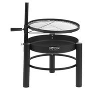 BBQ-Toro Braciere con griglia Ø 50 cm | Griglia regolabile in altezza, braciere 2in1 | Braciere da esterno, braciere mobile, braciere a carbone, braciere a treppiede, braciere per barbecue, bacinella