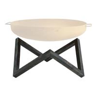 BBQ-Toro Braciere in acciaio al carbonio per braciere da 80 cm di diametro, a forma di V, effetto ruggine anticato, base per braciere, supporto per braciere, accessori