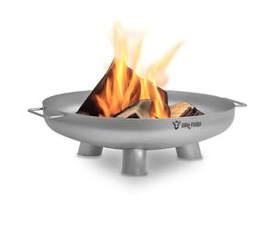 BBQ-Toro Braciere in acciaio inox, Ø 60 cm, argento, braciere da esterno con tre gambe e due manici, braciere per il giardino, braciere, Garden Fire Pit, Fire Bowl, braciere