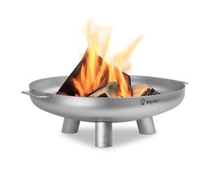 BBQ-Toro Braciere in acciaio inox, Ø 70 cm, argento, braciere da esterno con tre gambe e due manici, braciere per il giardino, braciere, Garden Fire Pit, Fire Bowl, braciere