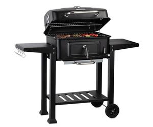 BBQ-Toro Carrello per barbecue a carbonella con vassoio per la carbonella regolabile in altezza | Barbecue a carbonella con coperchio, carrello per griglia