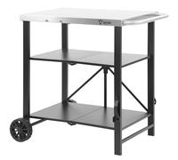 BBQ-Toro Carrello per barbecue pieghevole 60 x 80 x 82 cm | Argento/Nero | Carrello da servizio, carrello da tavolo, tavolo per barbecue a gas | Tavolo da appoggio, tavolo per barbecue in acciaio inox