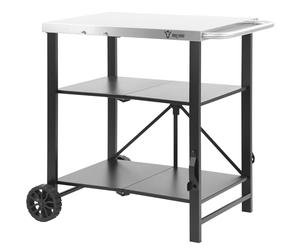 BBQ-Toro Carrello per barbecue pieghevole 60 x 80 x 82 cm | Argento/Nero | Carrello da servizio, carrello da tavolo, tavolo per barbecue a gas | Tavolo da appoggio, tavolo per barbecue in acciaio inox