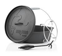 BBQ-Toro Forno olandese Alpha Serie | precampionato - già bruciato| Diverse dimensioni | Pentola in ghisa olandese precampionato | Forno olandese in ghisa (DO6AX - 5,5 Litri, Pentola senza piedi)