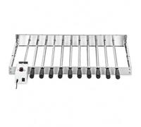 BBQ-Toro Girarrosto elettrico in acciaio inox, 10 spiedini e motore, larghezza 70 x profondità 27-40 cm, accessorio per barbecue, griglia per spiedini, spiedini
