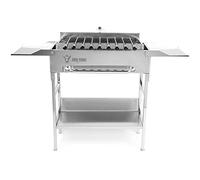 BBQ-Toro Grill con tavolo con girarrosto elettrico e griglia | Griglia con girarrosto in acciaio inox con 9 spiedini e motore | Con spina e USB