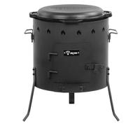 BBQ-Toro in ghisa kazan 16 litri con fornello kazan Ø 40 cm | pentola in ghisa XXL con coperchio | bollitore per gulasch, bollitore da fuoco, fornello da esterno