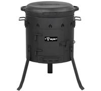 BBQ-Toro in ghisa kazan con fornello kazan Ø 35 cm | pentola in ghisa con coperchio 12,1 L | bollitore per gulasch, bollitore da fuoco, fornello da esterno