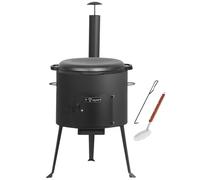 BBQ-Toro Kazan in ghisa con forno Kazan, Ø 44 cm, pentola in ghisa da 16 l, con coperchio, pentola in ghisa, caldaia per gulash, caldaia, stufa, stufa, focolare, cucina esterna, utschak