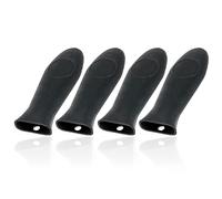 BBQ-TORO Manico in Silicone per padelle (4 Pezzi) | 14,5 x 5 cm - Nero | Resistente al Calore | Manico della Padella Protezione Termica, Protezione del Manico in Silicone, Supporto per Padella