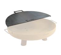 BBQ-Toro Piastra grill in acciaio al carbonio per braciere da 70 cm di diametro, semicircolare con manico, grigio, accessorio per braciere, piastra per barbecue, braciere