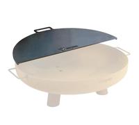 BBQ-Toro Piastra grill in acciaio al carbonio per braciere, semicircolare con manico, grigio, accessorio per braciere, piastra per braciere, piastra per barbecue, braciere (diametro 80 cm)