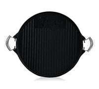 BBQ-Toro Piastra in ghisa con manici | Piastra da grill girevole - smaltata | Accessorio per barbecue ovale | Piastra smaltata per bistecca (Ø 43 cm)