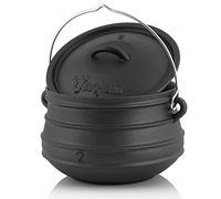 BBQ-Toro Potjie l pentola per streghe in ghisa, pentola in ghisa l Forno olandese sudafricano (Potjie #2 (ca. 3 Litro), senza piede)