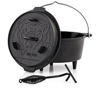 BBQ-Toro Serie Dutch Oven smaltata | Casseruola in ghisa | Casseruola con coperchio sollevatore, pentola in ghisa, pentola in ghisa, pentola per stufato (DO45E - 4,2 litri, pentola con piedini)