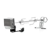 BBQ-Toro Set di spiedini per barbecue in acciaio inox, 70 cm, con motore in acciaio inox, 220 V - 240 V, con 2 fermagli per carne, girarrosto in metallo cromato, spiedo elettrico