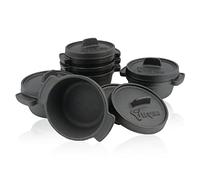 BBQ-Toro Set Mini Dutch Oven (6 pezzi) | Ø 11 cm I già stagionato | Padella in ghisa | Casseruole in ghisa | Pentola piccola in ghisa