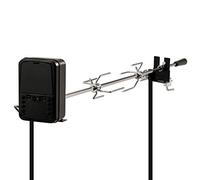 BBQ-TORO Set spiedini per Escursioni, Campeggio, falò e Altro, 90 cm, 2 Aghi per Carne, Motore (con Batteria)