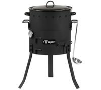 BBQ-Toro Stufa per esterni, Ø 29 cm, cannone per gulasch con pentola, griglia e mestolo per zuppa, caldaia per gulash, focolare all'aperto, braciere, cucina esterna, piano cottura, forno per esterni