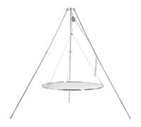 BBQ-Toro Treppiede girevole con griglia da 90 cm di diametro, in acciaio inox, regolabile in altezza 119-184 cm, treppiede per braciere, barbecue girevole senza braciere, barbecue da giardino