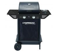 Campingaz Xpert 100 LS Plus Rocky Gas BBQ Lava Stone BBQ Cart with 2 Burners and 1 Side Burner, Lid + Thermometer, Folding Side Shelf, Pot. 7.1 kW + 2.1 kW Stove Lat