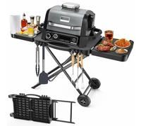 BBQMall Supporto portatile da tavolo per barbecue da interno per barbecue Ninja Woodfire (serie OG701 OG850 OG951), ampio spazio da 129,5 cm, tavolo pieghevole da campeggio per piastra