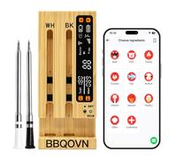 BBQOVN Termometro wireless WiFi Sub-1G per carne, gamma illimitata, 7 sensori certificati NIST con temperatura ambiente 2 modi di monitoraggio della temperatura, base intelligente digitale e app per